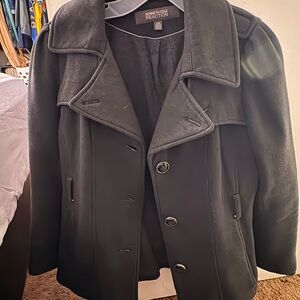 Kenneth Cole Reaction Women's Dark Gray Pea Coat